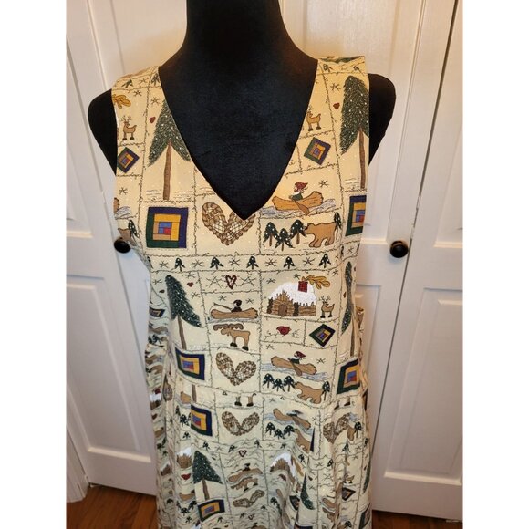 Vintage 90s Handmade Christmas Dress/Jumper S Custom Primitive Winter Cottage - Picture 3 of 9